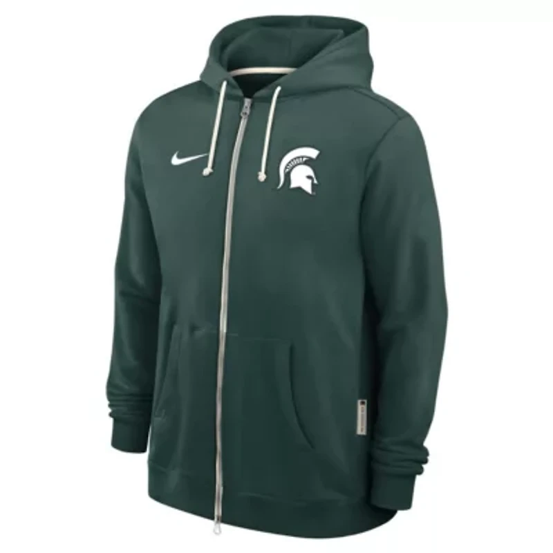 NCAA Nike Michigan State Spartans 2025 Sideline Standard Issue Dri-FIT Full-Zip Hoodie