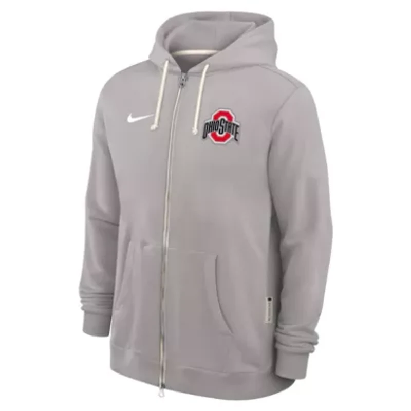 NCAA Nike Ohio State Buckeyes 2025 Sideline Standard Issue Dri-FIT Full-Zip Hoodie