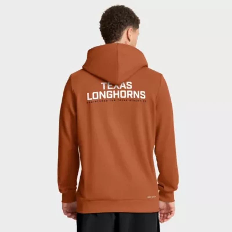 NCAA Nike Burnt Texas Longhorns 2025 Sideline Standard Issue Dri-FIT Full-Zip Hoodie