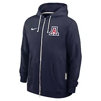 NCAA Nike Arizona Wildcats 2025 Sideline Standard Issue Dri-FIT Full-Zip Hoodie