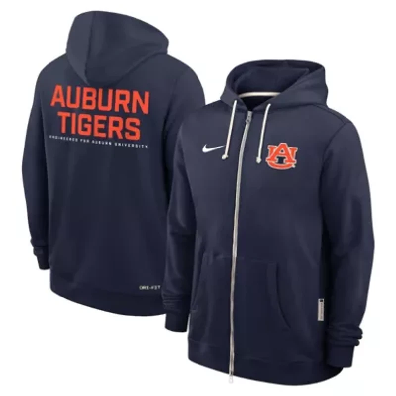 NCAA Nike Auburn Tigers 2025 Sideline Standard Issue Dri-FIT Full-Zip Hoodie