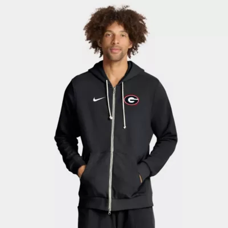NCAA Nike Georgia Bulldogs 2025 Sideline Standard Issue Dri-FIT Full-Zip Hoodie