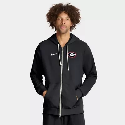 NCAA Nike Georgia Bulldogs 2025 Sideline Standard Issue Dri-FIT Full-Zip Hoodie