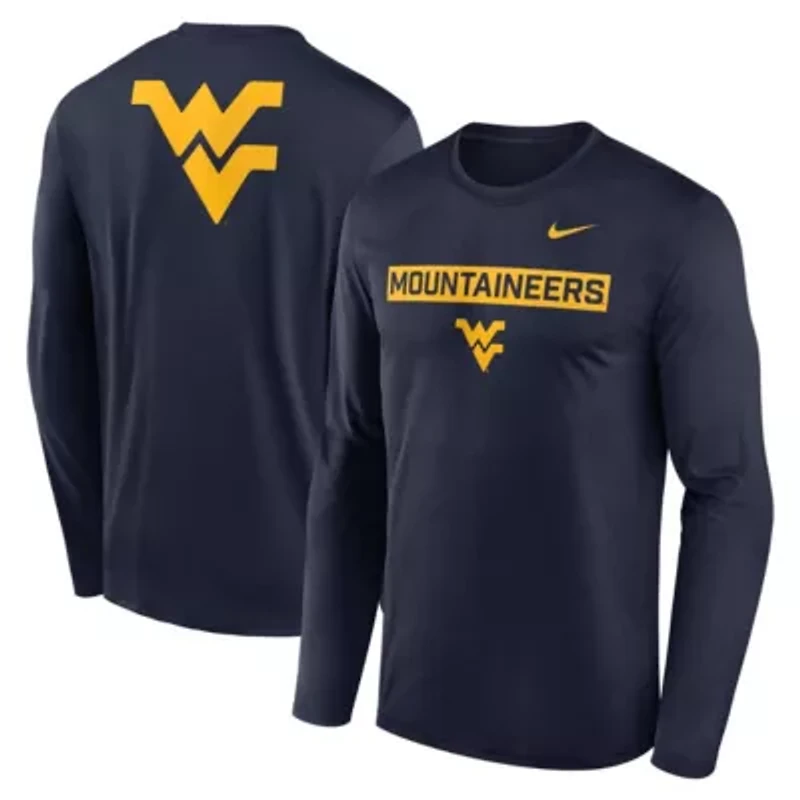NCAA Nike West Virginia Mountaineers Primetime Campus 2-Hit Legend Dri-FIT Long Sleeve T-Shirt