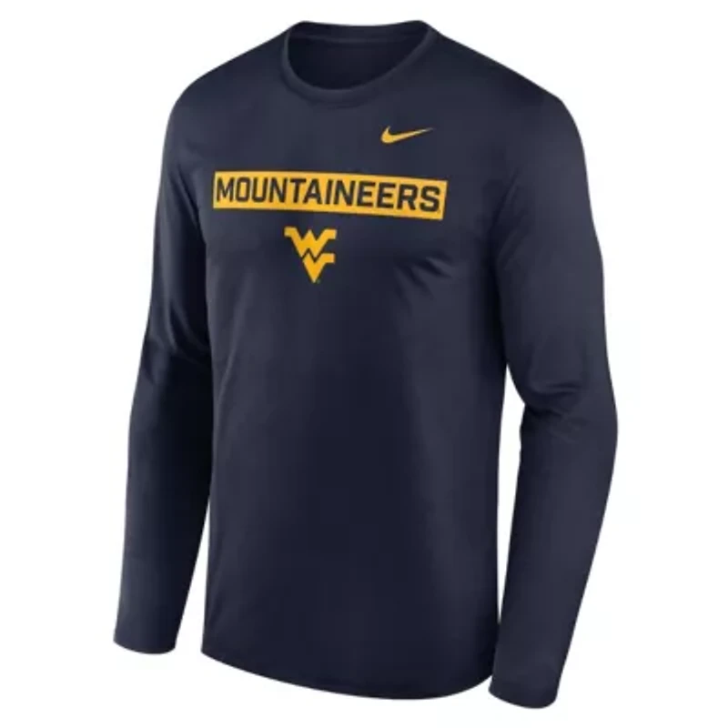 NCAA Nike West Virginia Mountaineers Primetime Campus 2-Hit Legend Dri-FIT Long Sleeve T-Shirt