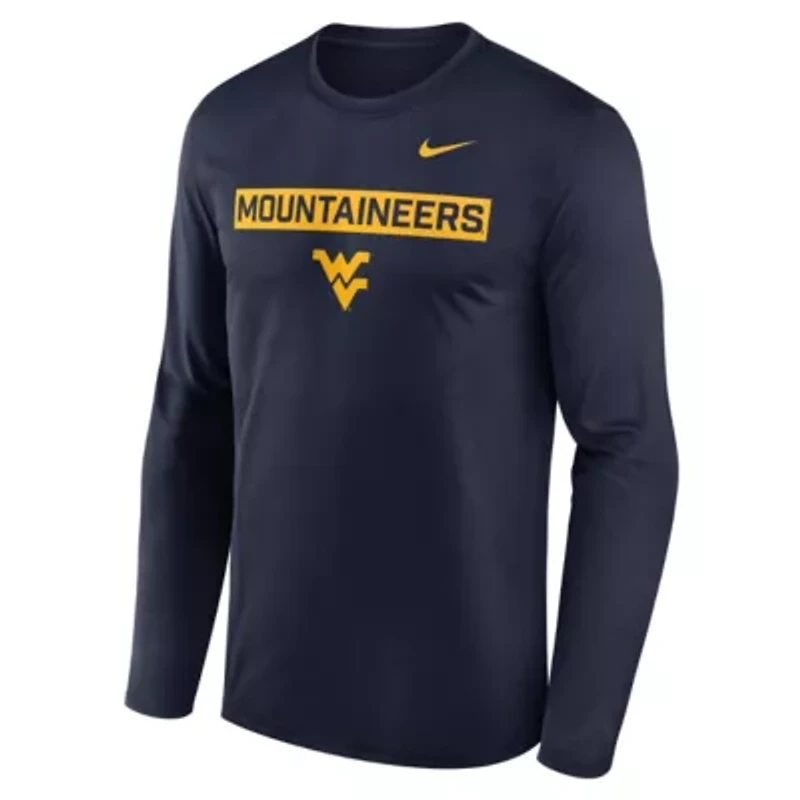 NCAA Nike West Virginia Mountaineers Primetime Campus 2-Hit Legend Dri-FIT Long Sleeve T-Shirt