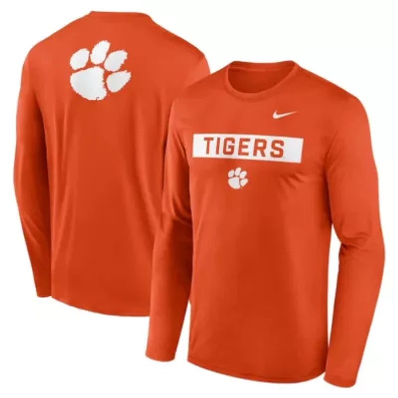 NCAA Nike Clemson Tigers Primetime Campus 2-Hit Legend Dri-FIT Long Sleeve T-Shirt