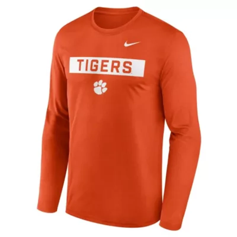 NCAA Nike Clemson Tigers Primetime Campus 2-Hit Legend Dri-FIT Long Sleeve T-Shirt