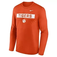 NCAA Nike Clemson Tigers Primetime Campus 2-Hit Legend Dri-FIT Long Sleeve T-Shirt