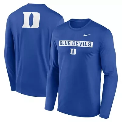 Duke Blue Devils NCAA Nike Primetime Campus 2-Hit Legend Dri-FIT Long Sleeve T-Shirt