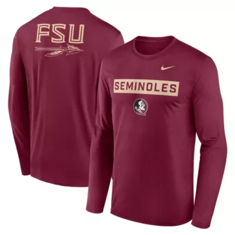 NCAA Nike Florida State Seminoles Primetime Campus 2-Hit Legend Dri-FIT Long Sleeve T-Shirt