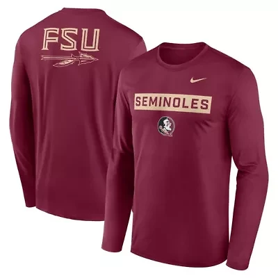 NCAA Nike Florida State Seminoles Primetime Campus 2-Hit Legend Dri-FIT Long Sleeve T-Shirt