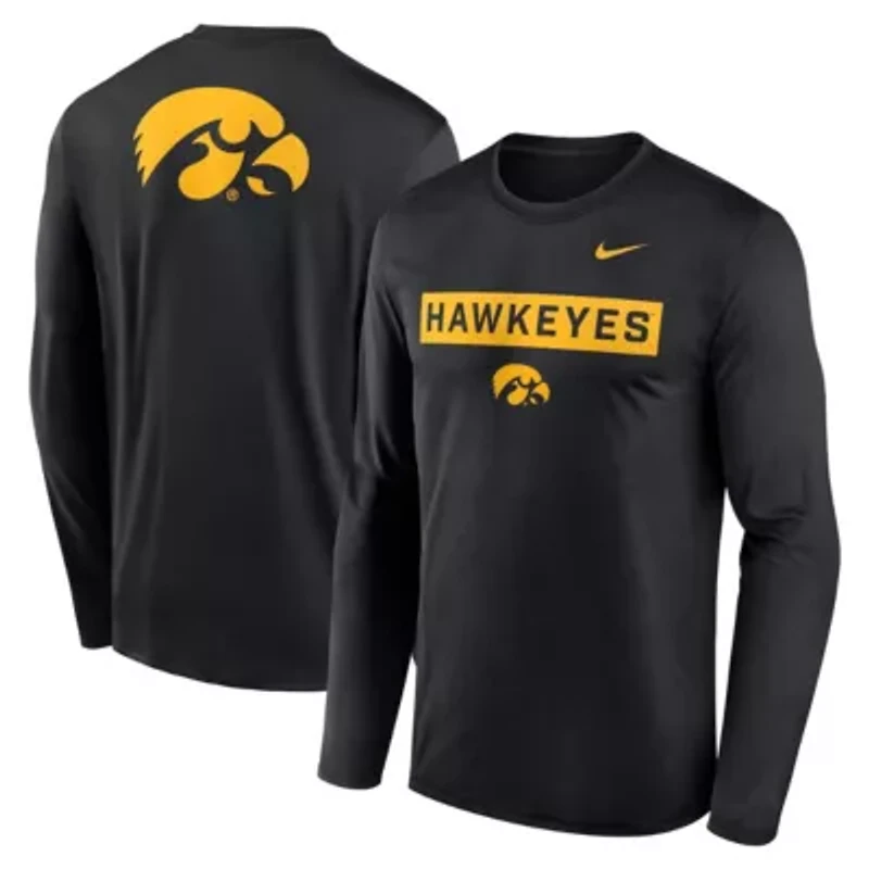NCAA Nike Iowa Hawkeyes Primetime Campus 2-Hit Legend Dri-FIT Long Sleeve T-Shirt