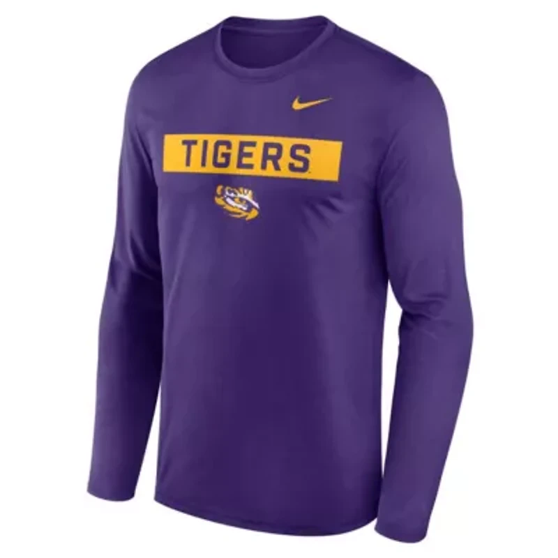 NCAA Nike LSU Tigers Primetime Campus 2-Hit Legend Dri-FIT Long Sleeve T-Shirt
