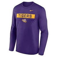 NCAA Nike LSU Tigers Primetime Campus 2-Hit Legend Dri-FIT Long Sleeve T-Shirt