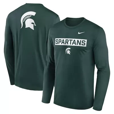 NCAA Nike Michigan State Spartans Primetime Campus 2-Hit Legend Dri-FIT Long Sleeve T-Shirt