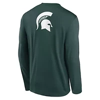 NCAA Nike Michigan State Spartans Primetime Campus 2-Hit Legend Dri-FIT Long Sleeve T-Shirt