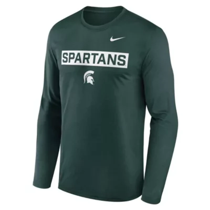 NCAA Nike Michigan State Spartans Primetime Campus 2-Hit Legend Dri-FIT Long Sleeve T-Shirt