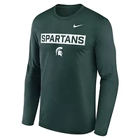 NCAA Nike Michigan State Spartans Primetime Campus 2-Hit Legend Dri-FIT Long Sleeve T-Shirt