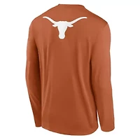 NCAA Nike Burnt Texas Longhorns Primetime Campus 2-Hit Legend Dri-FIT Long Sleeve T-Shirt