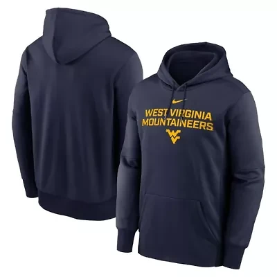 NCAA Nike West Virginia Mountaineers Team Stacked Performance Pullover Hoodie