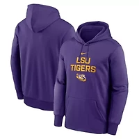 NCAA Nike LSU Tigers Team Stacked Performance Pullover Hoodie