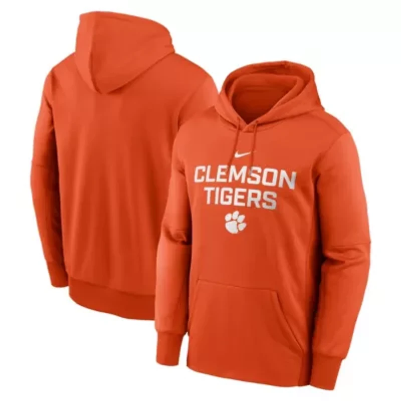 NCAA Nike Clemson Tigers Team Stacked Performance Pullover Hoodie