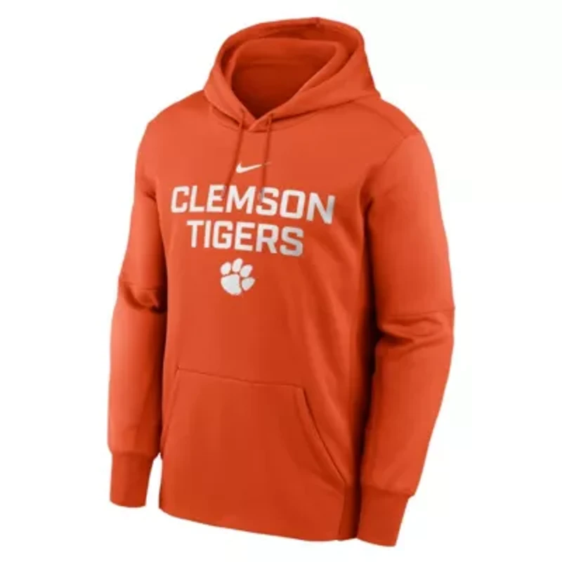 NCAA Nike Clemson Tigers Team Stacked Performance Pullover Hoodie