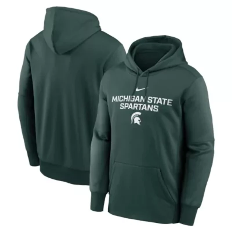 NCAA Nike Michigan State Spartans Team Stacked Performance Pullover Hoodie