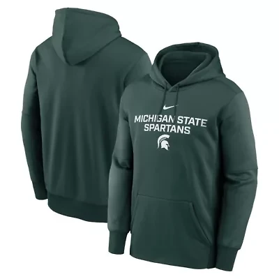 NCAA Nike Michigan State Spartans Team Stacked Performance Pullover Hoodie