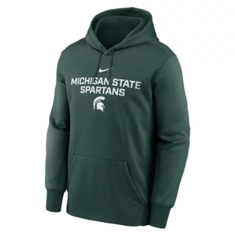 NCAA Nike Michigan State Spartans Team Stacked Performance Pullover Hoodie