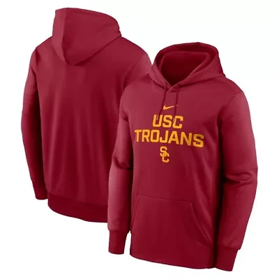 NCAA Nike USC Trojans Team Stacked Performance Pullover Hoodie