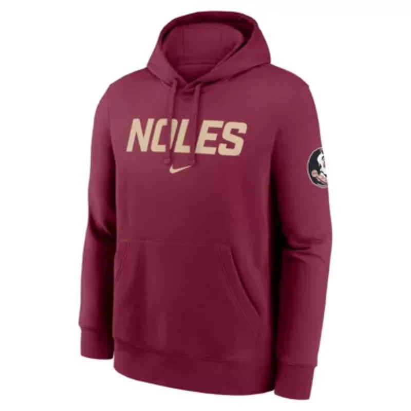 NCAA Nike Florida State Seminoles Nickname Club Fleece Pullover Hoodie