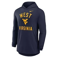 NCAA Nike West Virginia Mountaineers Classic Arch Tri-Blend Dri-FIT Long Sleeve Hoodie T-Shirt