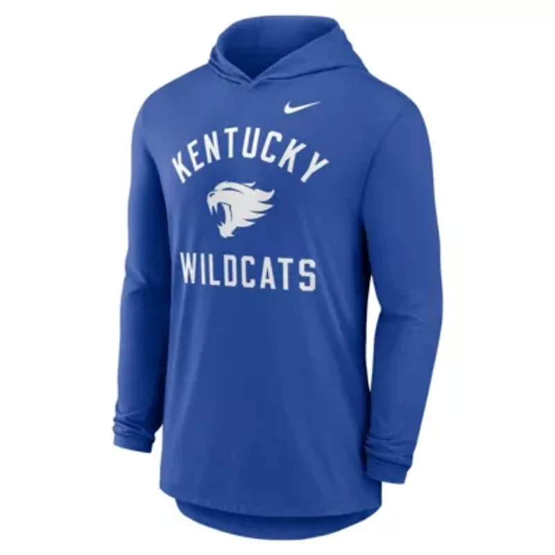 NCAA Nike Kentucky Wildcats Classic Arch Tri-Blend Dri-FIT Long Sleeve Hoodie T-Shirt