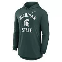 NCAA Nike Michigan State Spartans Classic Arch Tri-Blend Dri-FIT Long Sleeve Hoodie T-Shirt