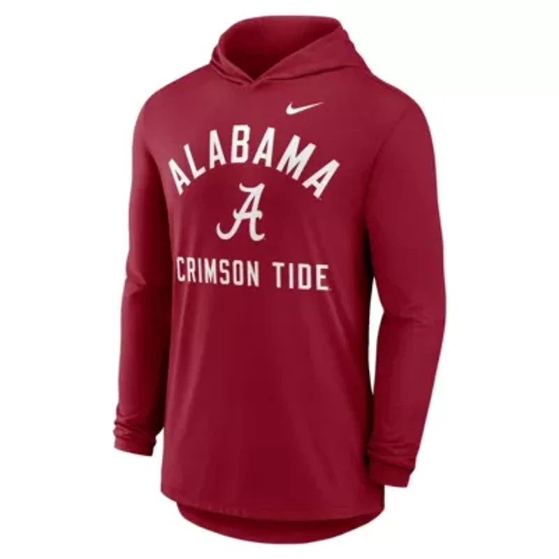 Alabama Crimson Tide NCAA Nike Classic Arch Tri-Blend Dri-FIT Long Sleeve Hoodie T-Shirt