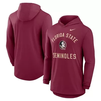 NCAA Nike Florida State Seminoles Classic Arch Tri-Blend Dri-FIT Long Sleeve Hoodie T-Shirt
