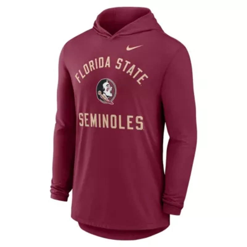NCAA Nike Florida State Seminoles Classic Arch Tri-Blend Dri-FIT Long Sleeve Hoodie T-Shirt