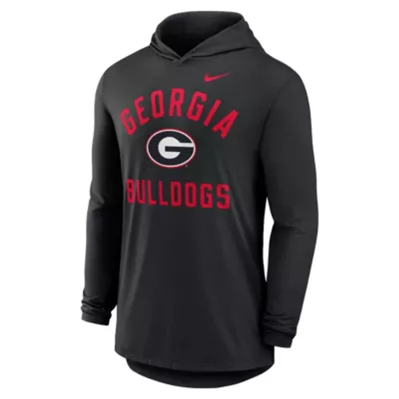 NCAA Nike Georgia Bulldogs Classic Arch Tri-Blend Dri-FIT Long Sleeve Hoodie T-Shirt