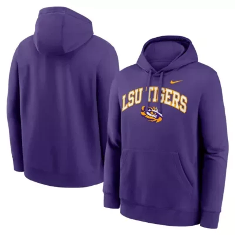 NCAA Nike LSU Tigers Club Fleece Arch Pullover Hoodie