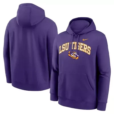 NCAA Nike LSU Tigers Club Fleece Arch Pullover Hoodie