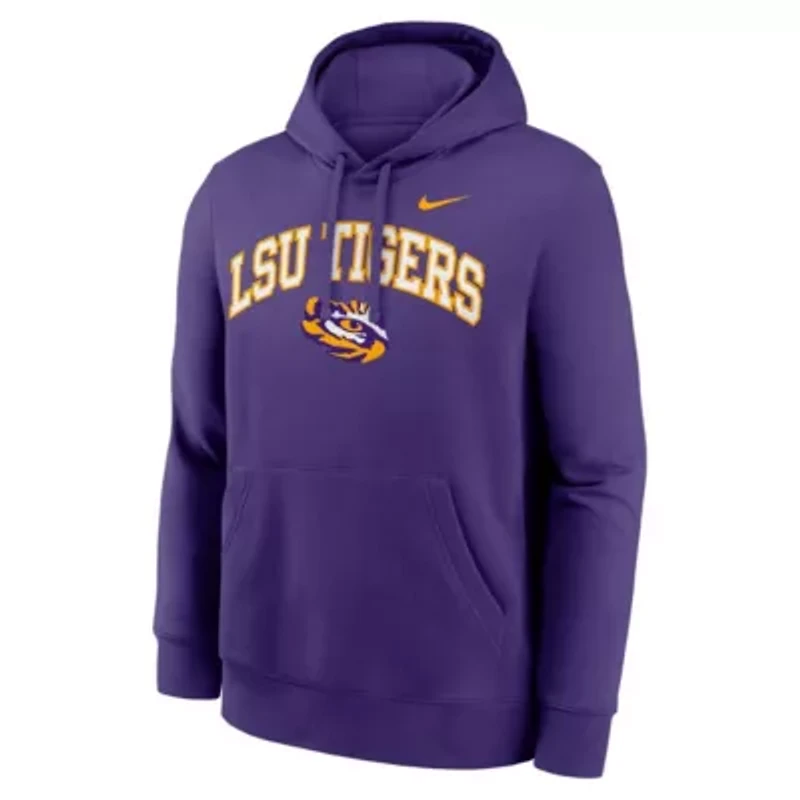 NCAA Nike LSU Tigers Club Fleece Arch Pullover Hoodie