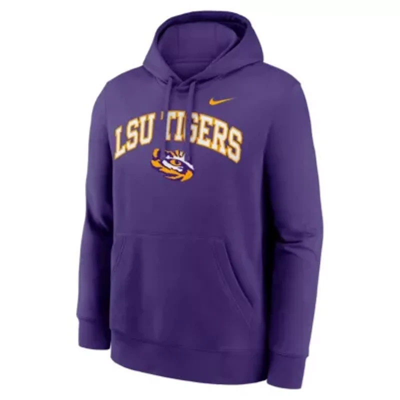 NCAA Nike LSU Tigers Club Fleece Arch Pullover Hoodie