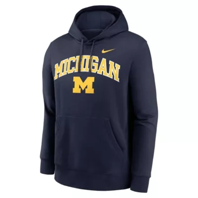 NCAA Nike Michigan Wolverines Club Fleece Arch Pullover Hoodie