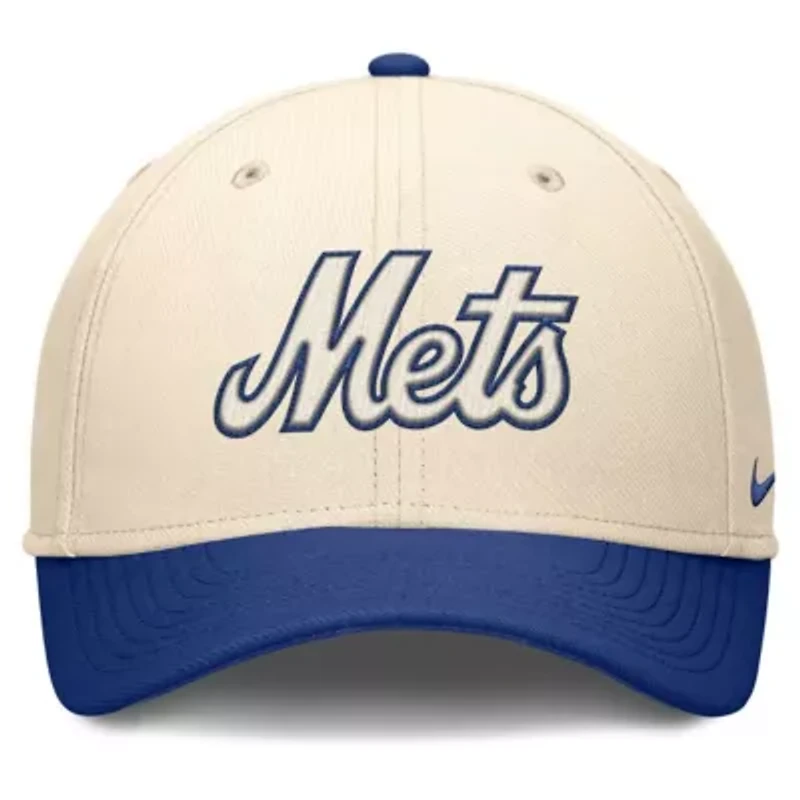 MLB Nike Natural/Royal New York Mets Statement Rise Performance Flex Hat