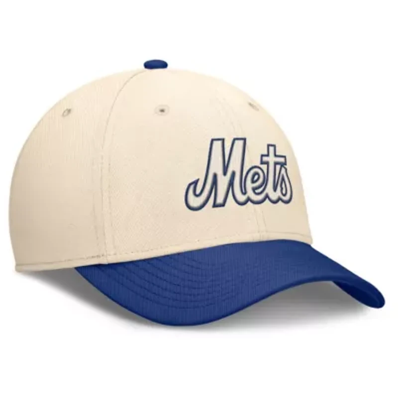 MLB Nike Natural/Royal New York Mets Statement Rise Performance Flex Hat