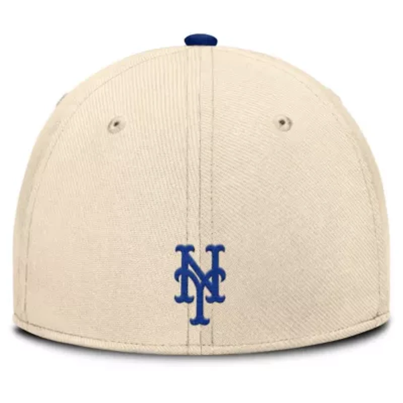 MLB Nike Natural/Royal New York Mets Statement Rise Performance Flex Hat