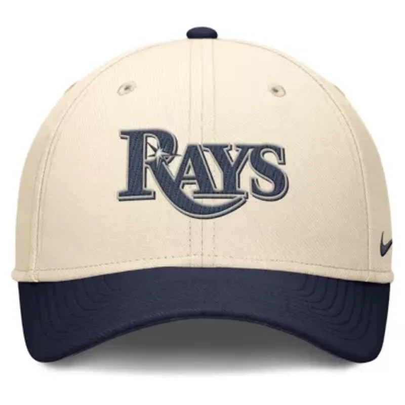 MLB Nike Natural/Navy Tampa Bay Rays Statement Rise Performance Flex Hat