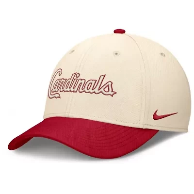 MLB Nike Natural/Red St. Louis Cardinals Statement Rise Performance Flex Hat